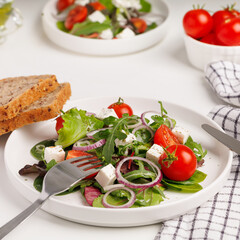 salad with cheese and tomatoes