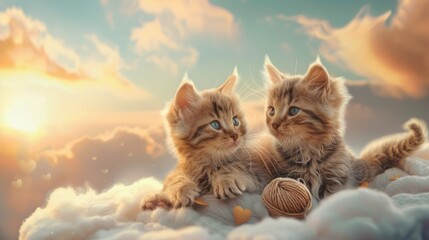 Skybound Adventures Kittens Set Sail on Cloud Galleon