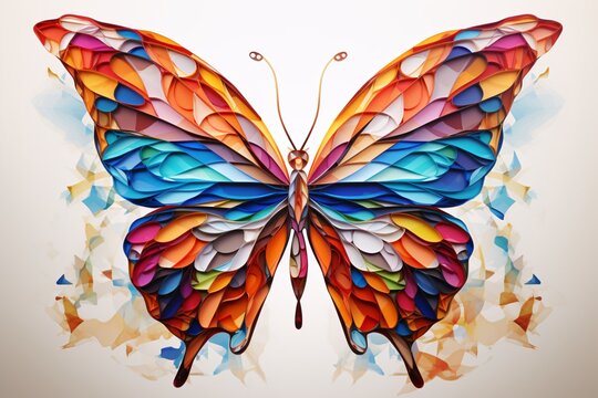 a colorful butterfly made out of paper