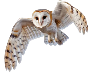 Foto op Canvas Common barn owl in flying © PNG River Gfx