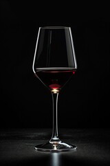 Vin rouge dans un verre sur un fond noir, ia générative - obrazy, fototapety, plakaty