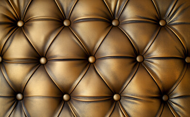 Gilded Elegance: Close-Up of Gold Leather Upholstery