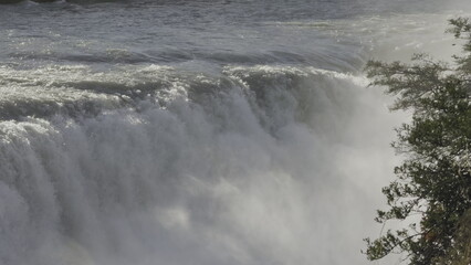Slow Motion Capture of a Powerful Waterfall s Descent