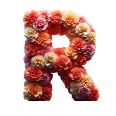 Isolated Floral Letter on a Clear PNG Canvas, Generative AI