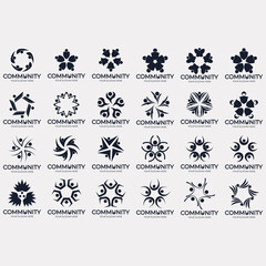  collection of abstract community logos