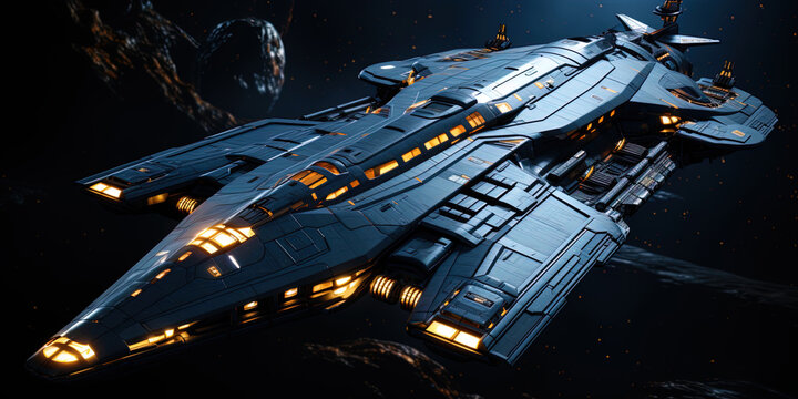 The formidable combat cruiser, penetrating into the dark corners of the universe, like an irres