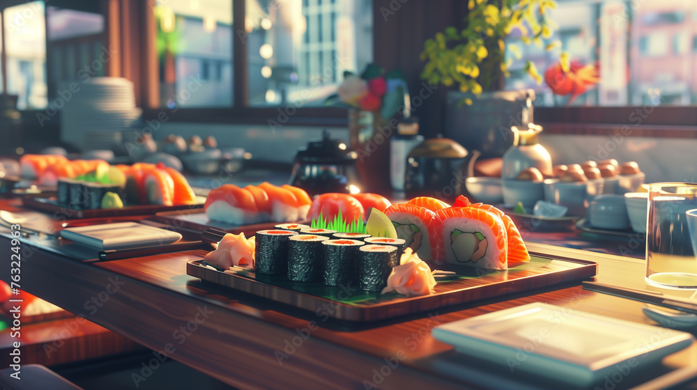 Wall mural sushi