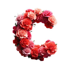 Isolated Floral Letter on a Clear PNG Canvas, Generative AI