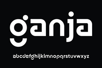 Modern geometric lowercase typeface design font vector - obrazy, fototapety, plakaty
