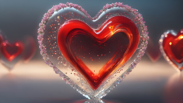 Heart shape for Love concept, Valentine's Day concepts. love symbol, concept for Valentine's Day, wedding etc. Heart elements for love concept design. AI generated image