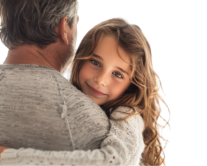 Portrait of daughter hug father