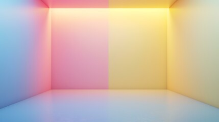 Abstract interior background, empty room with pastel colors, 3d render