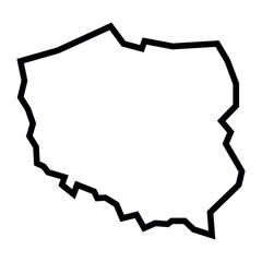 vector poland outline map on white background