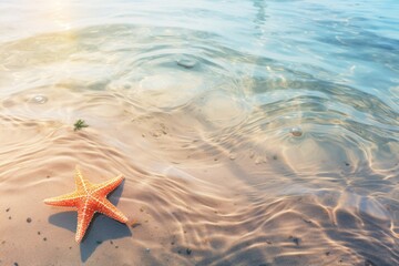 a starfish on the beach - obrazy, fototapety, plakaty