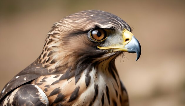 A Hawk With Its Sharp Eyes Focused Intently On Its Upscaled 2