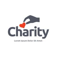 Charity logo premium vector illustration.