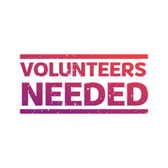 Volunteers needed banner for business, marketing and advertising. Vector illustration.