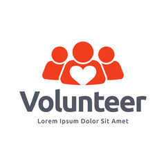 Volunteer logo premium vector illustration.