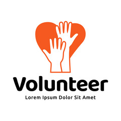 Volunteer logo premium vector illustration.