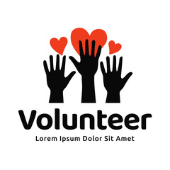 Fototapeta premium Volunteer logo premium vector illustration.