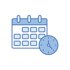 Blue line Time Managemant vector icon