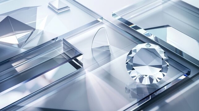 A set of glass frameworks, rendered in vector format, offering a range of design possibilities for creative projects 
