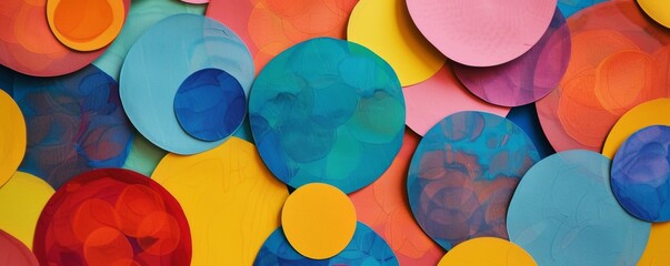Fototapeta na wymiar Colorful paper circles arrangement