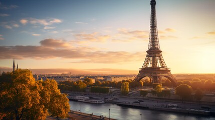 eiffel tower at sunset