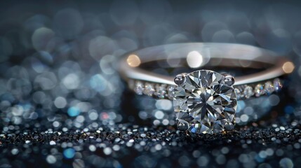 A stock image of a diamond ring, complete with a clipping path for versatile use in various settings