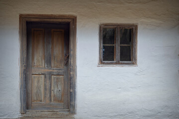 facade of old traditional transylvanian house - 763230375