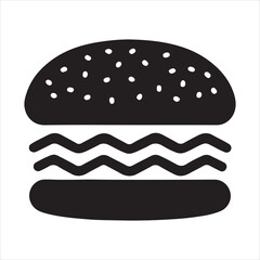 hamburger , black isolated silhouette, Fast food icon. Vector illustration, Burger vector silhouette illustration, Burger Food vector