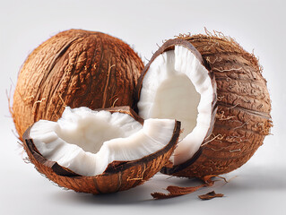 Coconuts isolated on white background.