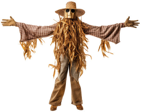 Farm scarecrow with transparent background