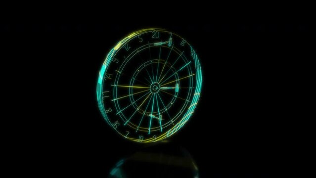 Rendering 3D animation, VISUAL EFFECTS Dartboard Model on a black background
