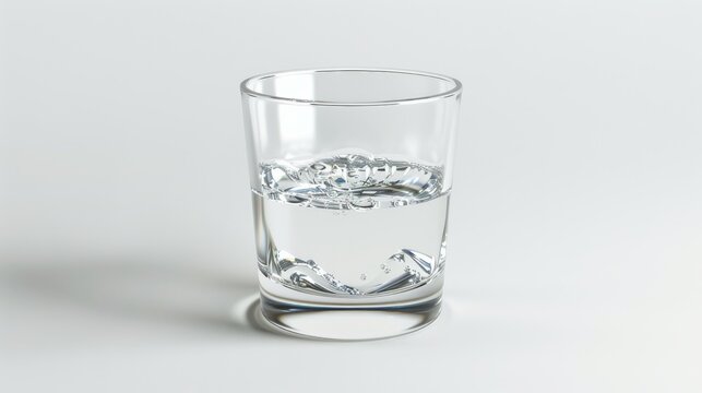A water glass meticulously isolated with a clipping path included, ensuring precise editing and integration into various backgrounds