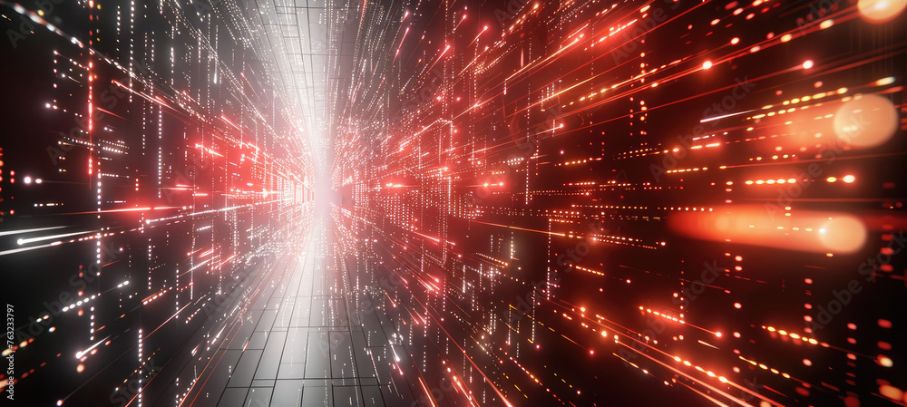 Aufkleber Technology background of high speed global data number cyber attack. Generative AI.