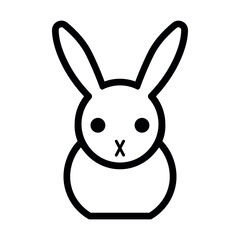 black vector rabbit icon on white background