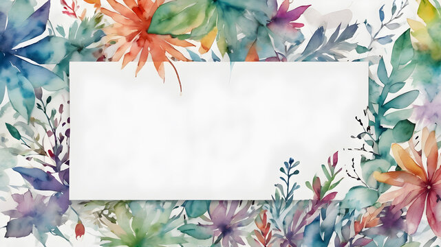 Floral design template with copyspace. Abstract modern floral background design template. AI generated image
