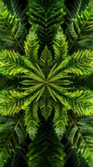 Fototapeta na wymiar Symmetrical fern leaf pattern