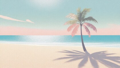 Fototapeta na wymiar 夏のビーチの背景イラスト