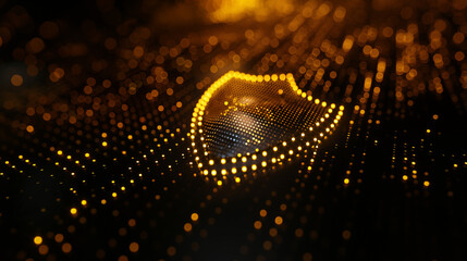 Tech background image with yellow dots, symbolizing cybersecurity - Powered by Adobe