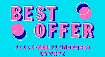 Promotion style display font vector