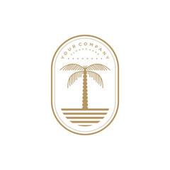 Beach logo badge design concept