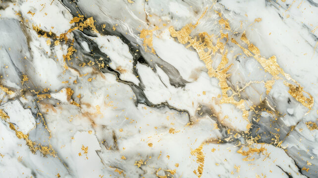 Luxurious marble texture with intricate veins of gold creating an exquisite pattern.