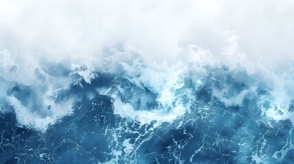 Abstract Ocean Wave Background in Blue and White with Copy Space. Concept Ocean Waves, Abstract Background, Blue and White, Copy Space
