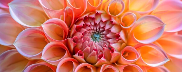 Close-up of a vibrant dahlia flower - obrazy, fototapety, plakaty