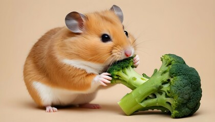 A Hamster Nibbling On A Piece Of Broccoli Upscaled 6