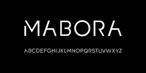 Modern geometric with sharp edges font vector