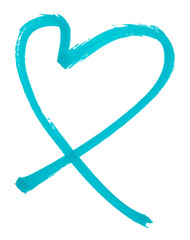 Light blue hearts isolated on transparent background.