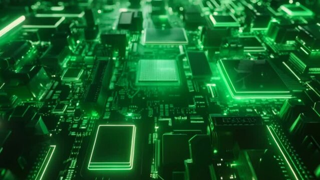 Abstract electronic circuit board background with computer, technology, components, digital network background representing business and technology in the digital age.